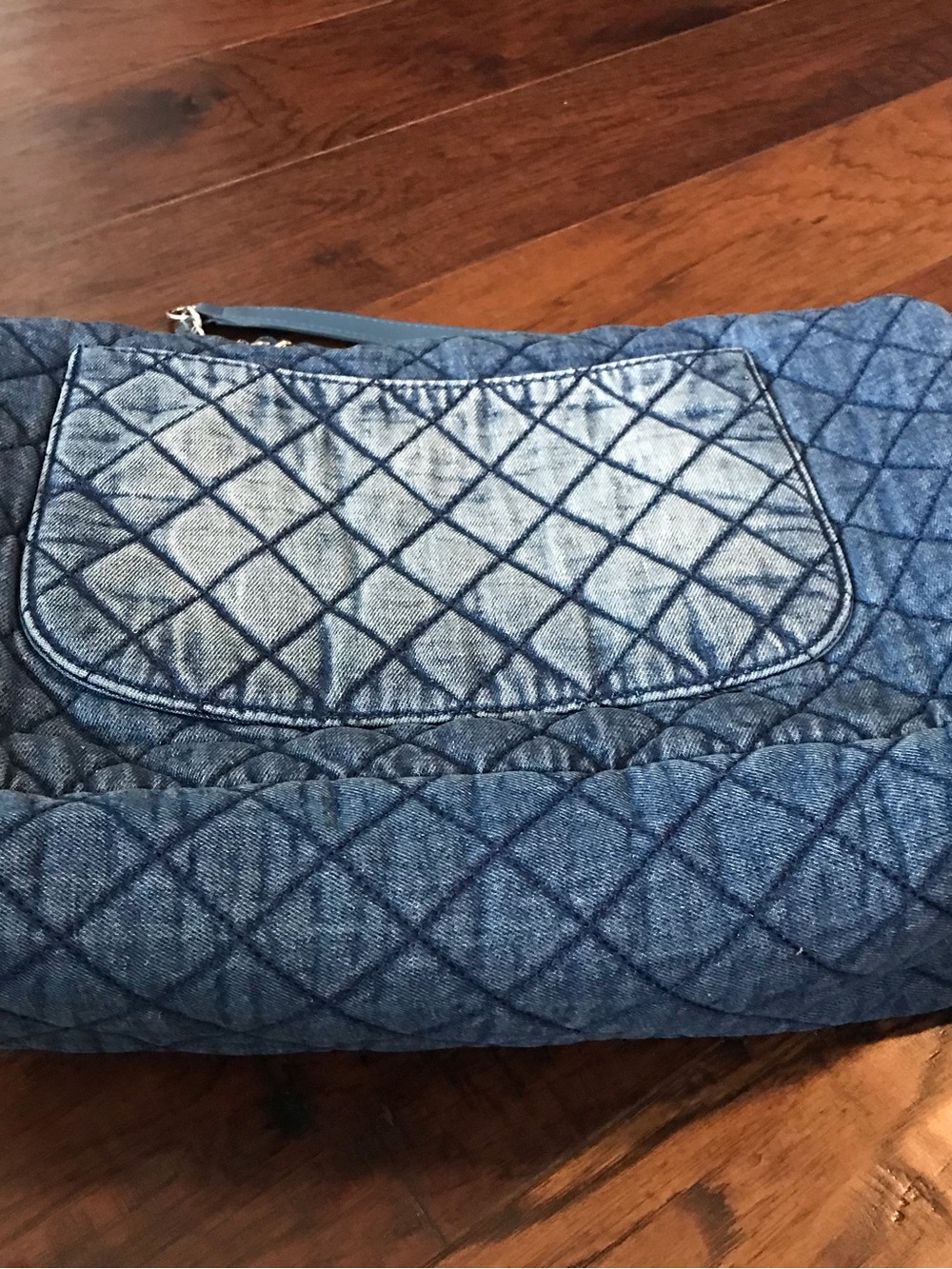 CHANEL Denim Quilted Shoulder tote crossbody Bag in Deep Blue XL - Picture 9 of 16